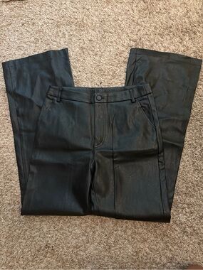 Windsor Black Faux Leather Wide-Leg pants